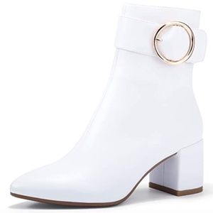 White High Heel Ankle Booties